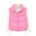 thumbnail image 1 of Miluxas Women's Vest, Stand Collar Lightweight Zip Sleeveless Solid Color Casual Jacket Pink XXL(XXL), 1 of 3