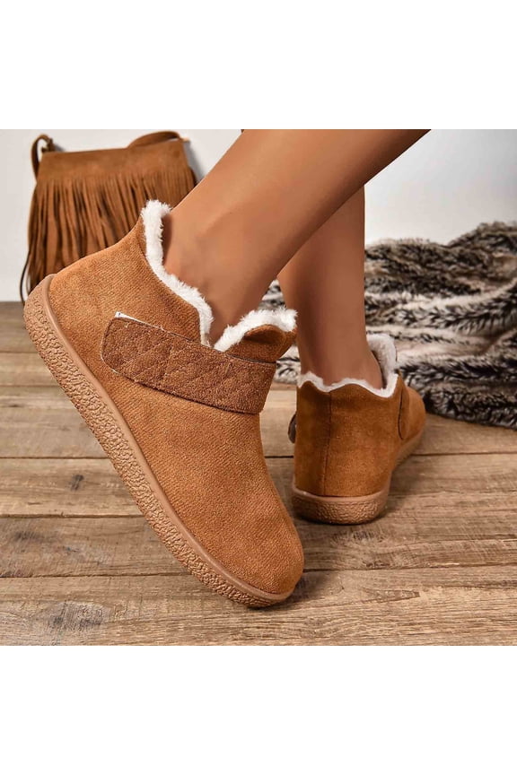 Women's Warm Bootie Slippers Winter Memory Foam House Shoes for Indoor Outdoor Brown 8.5(41)