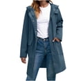 thumbnail image 1 of Miluxas Women's Waterproof Rain Jacket Lightweight Solid Raincoat Hooded Hiking Jacket Softshell Windbreaker Blue L(L), 1 of 7