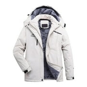 Miluxas Women's Winter Coats Clearance 3-IN-1 Snow Ski Jacket Water Resistant Windproof Fleece Winter Jacket Parka White 16(XL)