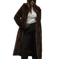 thumbnail image 1 of Miluxas Women's Winter Faux Coats Long Sleeve Lapel Button Down Fleece Warm Jacket Solid Casual Trendy Outerwear Coffee XL(XL), 1 of 6