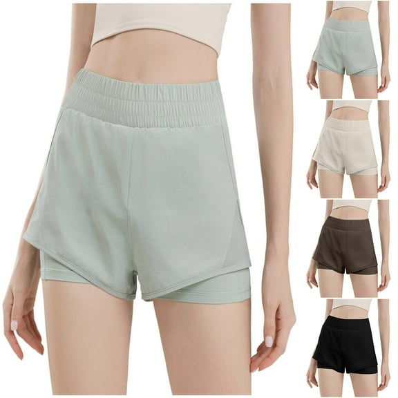 Miluxas Womens Athletic Shorts Womens Running Soccer Shorts Light Weight Sports Active Shorts Green XL(XL)