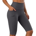 thumbnail image 1 of Miluxas Womens Biker Shorts with Side Pockets Workout Athletic Running Yoga Bike Shorts Dark Gray M(M), 1 of 5
