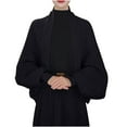 thumbnail image 1 of Miluxas Womens Cardigan Fashion Solid Color Long Sleeve Open Front Chunky Knit Sweater Wraps Winter Loose Warm Casual Tops Black 145cm, 1 of 3