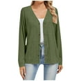 thumbnail image 1 of Miluxas Womens Cardigan Sweaters Loose Long Sleeve Lightweight Open Front Button Down Knit Cardigans Green L(L), 1 of 5