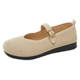 thumbnail image 1 of Miluxas Womens Casual Flat Shoes Knitted Mesh Flat Comfort Work Flat Shoes for Daily Washable Beige 7.5(40), 1 of 6