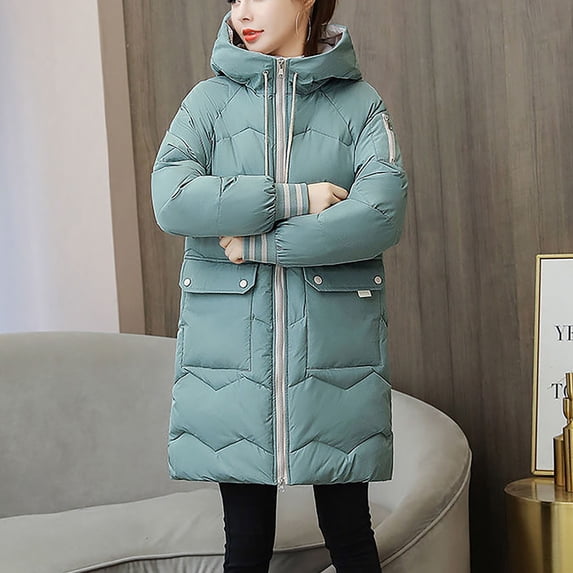 Miluxas Womens Coat Women's Comfy Stylish Autumn and Winter Long Sleeve Button Pocket Keep Warm Casual Long Cardigan Tops Green 8(L)