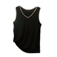 thumbnail image 1 of Miluxas Womens Contrast Trim Tank Tops Sleeveless V Neck Basic Outfits Layering Piece for Spring Summer Black, 1 of 5