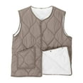 thumbnail image 1 of Miluxas Womens Fall Vests Sleeveless Fleece Jacket Snap Button Hoodless Pockets Warm Winter Coat Outerwear Khaki XXXXL(XXXXL), 1 of 7