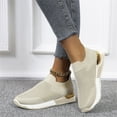 thumbnail image 1 of Miluxas Womens Fashion Sneakers Walking Shoes Wide Width Running Flats Tennis Platform Slip On Sneaker Sport Athletic Shoes Beige 7(39), 1 of 7