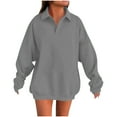 thumbnail image 1 of Miluxas Womens Fashion Tops for Women Solid Pullover Oversized Loose Sweatshirts Long SLeeve Shirts Loose Fit Tops Gray M(M), 1 of 9