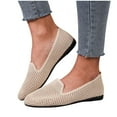 thumbnail image 1 of Miluxas Womens Flat Shoes Classic Pointed Toe Flats Knitted Dress Shoes Soft Flats for Woman Comfortable Dressy Beige 9.5(43), 1 of 8