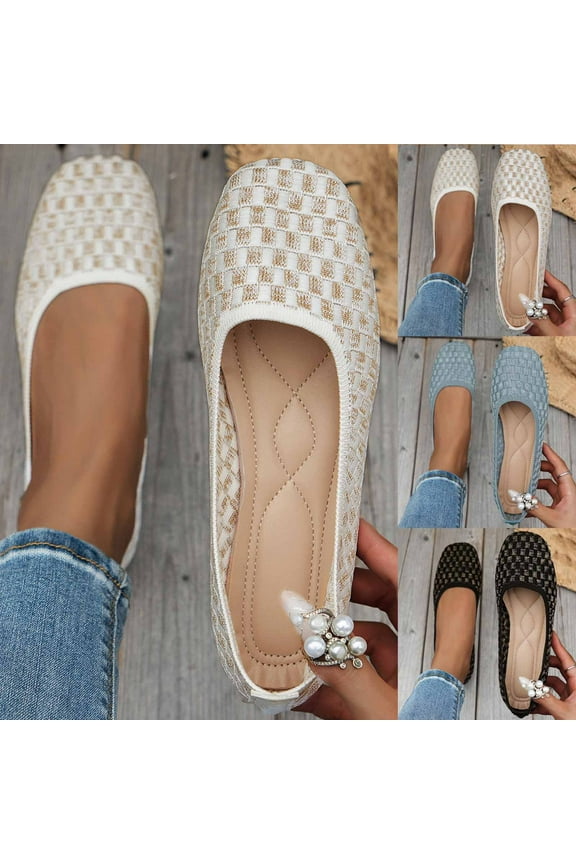 Womens Flats Women's Fashion Casual Slip on - Ballet Flat with Breathability, Comfort, and Arch Support Blue 11(43)