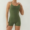thumbnail image 1 of Miluxas Womens Jumpsuits Unitard Bodysuits One Piece Shorts Rompers Yoga Sleeveless Backless Bodycon Outfits Army Green 8(L), 1 of 7