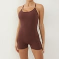 thumbnail image 1 of Miluxas Womens Jumpsuits Unitard Bodysuits One Piece Shorts Rompers Yoga Sleeveless Backless Bodycon Outfits Coffee 6(M), 1 of 7