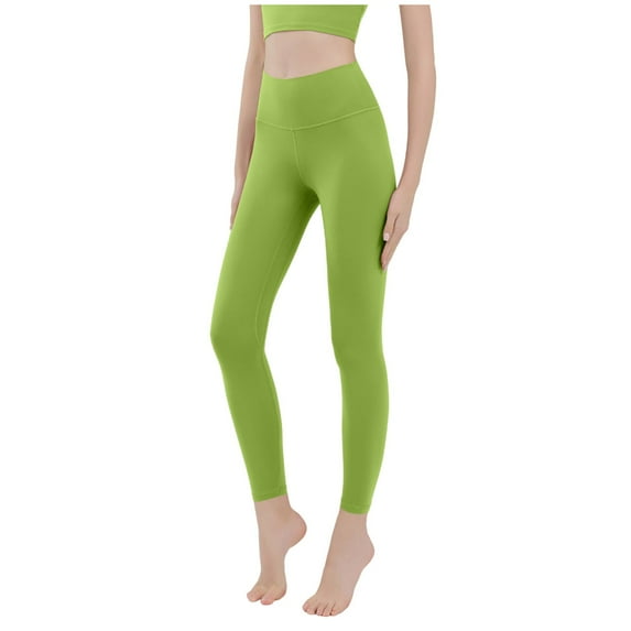 Miluxas Womens Leggings Soft Leggings for Women High Waisted Leggings Tummy Control Yoga Pants Green M(M)