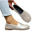 thumbnail image 1 of Miluxas Womens Loafers Comfortable Leather Driving Shoes Washable Casual Work Slip on Loafer Beige 9.5(43), 1 of 9