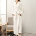 thumbnail image 1 of Miluxas Womens Long Fleece Robe - Warm Soft Floor Length Flannel Bathrobes for Winter Thicker Long House Coat White 6(M), 1 of 6