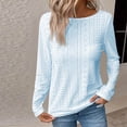 thumbnail image 1 of Miluxas Womens Long Sleeve Blouse Clearance Eyelet Tops Dressy V Neck Shirts Tunic Tops Light Blue 6(M), 1 of 6