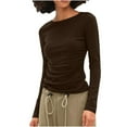 thumbnail image 1 of Miluxas Womens Long Sleeve Shirts Basic Spring Crop Tops Fall Fashion Layering Slim Fitted Y2k Tops, 1 of 6