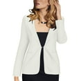 thumbnail image 1 of Miluxas Womens Long Sleeve Slim Fit Blazer Slim Fit Open Front Casual Jackets Simple Oversized Coats White 12(XXL), 1 of 6