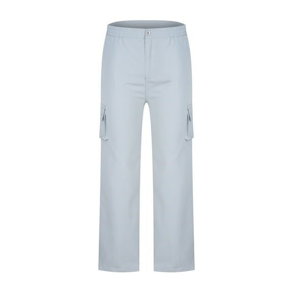 Miluxas Womens Pants Plus Size Women's Cargo Pants Trousers Work Wear Solid Combat with 6 Pocket Full Pants Gray 18(5XL)