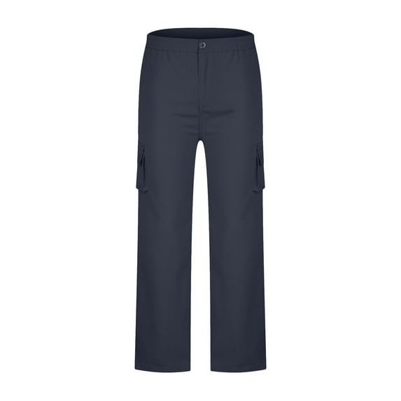 Miluxas Womens Pants Plus Size Women's Cargo Pants Trousers Work Wear Solid Combat with 6 Pocket Full Pants Navy 18(5XL)