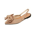 thumbnail image 1 of Miluxas Womens Pointed Toe Flats Cute BowKnot Comfortable Plus Size Breathable Shoes Business Slip on Dressy Walking Shoes Khaki 8.5(41), 1 of 9