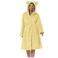 thumbnail image 1 of Miluxas Womens Robes Plush Fleece Hooded Bathrobe Thick Nightgown Fluffy Sleepwear Yellow S(S), 1 of 7