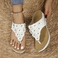 thumbnail image 1 of Miluxas Womens Sandals Summer Flip-Flops : Comfortable Cushion Footbed Dressy Thong Wedge Shoes Slip on Walking Platform Sandals White 6.5(38), 1 of 7