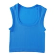 thumbnail image 1 of Miluxas Womens Seamless Ribbed Crop Tank Tops Casual Square Neck Going Out Tops Solid Basic Tank Workout Tops Blue, 1 of 5