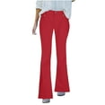 thumbnail image 1 of Miluxas Womens Straight Leg Imitation Jeans Mid Waisted Pockets Trendy Denim Pant for Daily Wear Red, 1 of 6