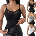 thumbnail image 1 of Miluxas Womens Summer Lace Trim Tank Tops Ribbed Spaghetti Strap Sleeveless Scoop Neck Cami Tops Slim Fitted Layering Shirts Undershirts White, 1 of 6