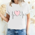 thumbnail image 1 of Miluxas Womens Valentine's Day Graphic Tees Short Sleeve Heart Printed Shirts Blouse Tops White 14(XXXL), 1 of 5