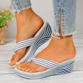 thumbnail image 1 of Miluxas Womens Wedges Flip Flops Chunky High Heel Wedges Platform Flip Flops Sandals Knoted Sandals for Women Female, 1 of 9