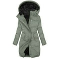 thumbnail image 1 of Miluxas Womens Winter Coats Long Sleeve Fleece Lined Hooded Jacket Solid Color Casual Warm Outdoor Waterproof Coat Gray S(S), 1 of 8
