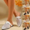 thumbnail image 1 of Miluxas Woven Flats Mules for Women Pointed Closed Toe Casual Slides Slip On Comfortable Dress Shoes White 9.5(43), 1 of 9