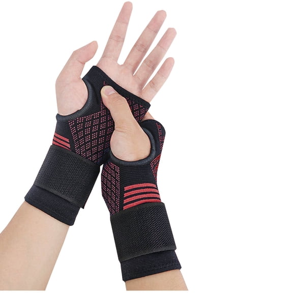 Miluxas Wrist Guard , Wrist Support for Sport, Protective Gear Wrist Brace for Adults/Kids/Youth Red 6(L)