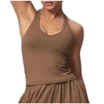 thumbnail image 1 of Miluxas omen's Halter Back Beautiful Tank Top Sleeveless Fitted Top Trendy Summer Basic Camisole Coffee, 1 of 4