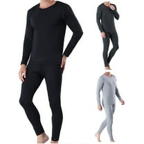 Miluxas thermal Underwear for Men Long Johns with Fleece Lined, Base Layer Men Cold Weather Top Bottom Gray