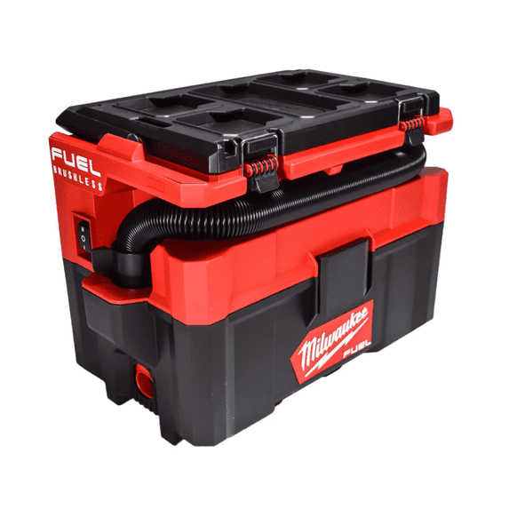 Milwaukee M18 FUEL PACKOUT 2.5 Gallon Cordless Wet/Dry Vacuum (0970-20) – Bare Tool, HEPA Filter, Modular Storage Compatible