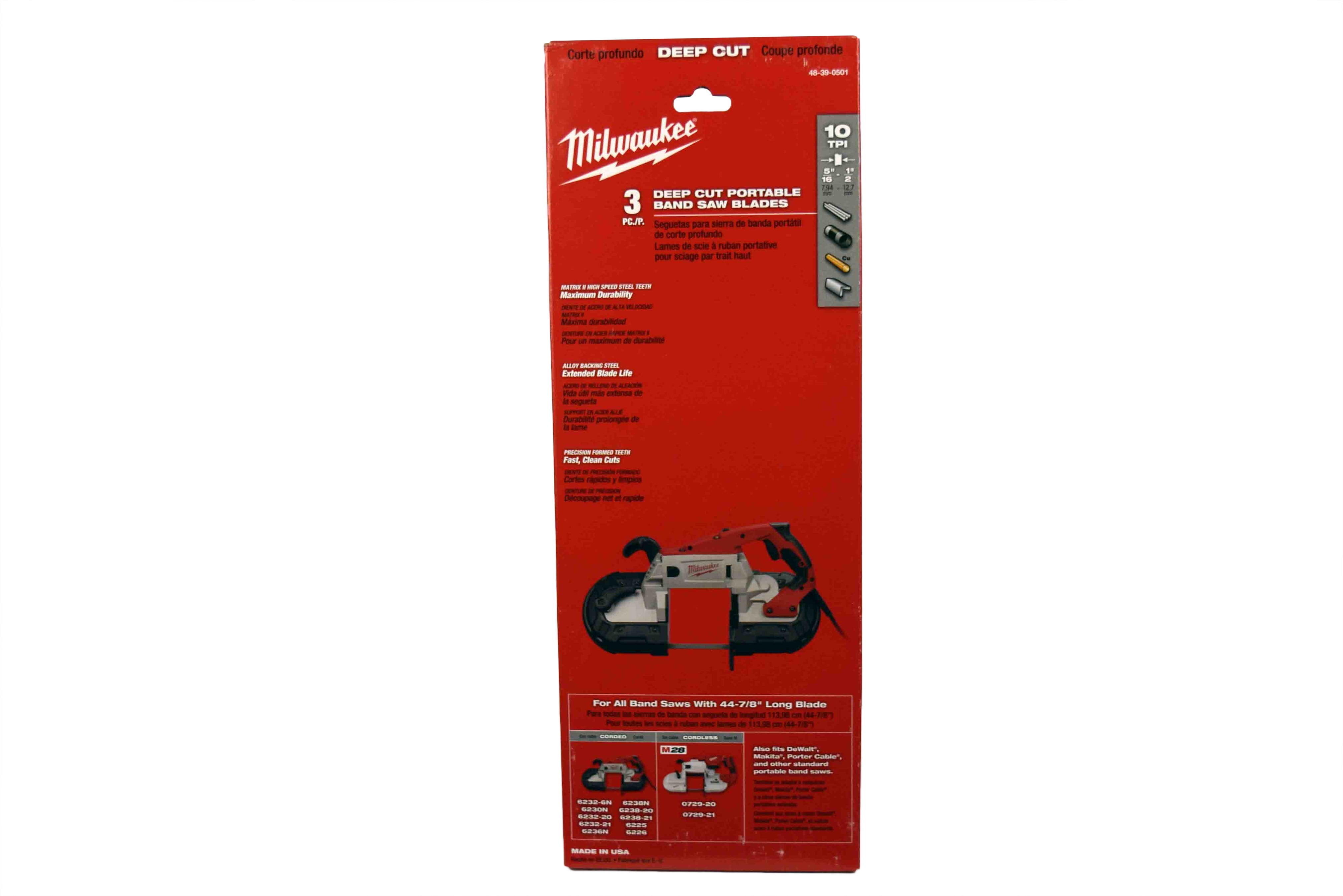 Milwaukee 10 TPI Standard Deep Cut Portable Band Saw Blade 48390501