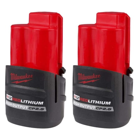 Milwaukee 12V 2.5Ah Power Tool Battery, 2 Pack
