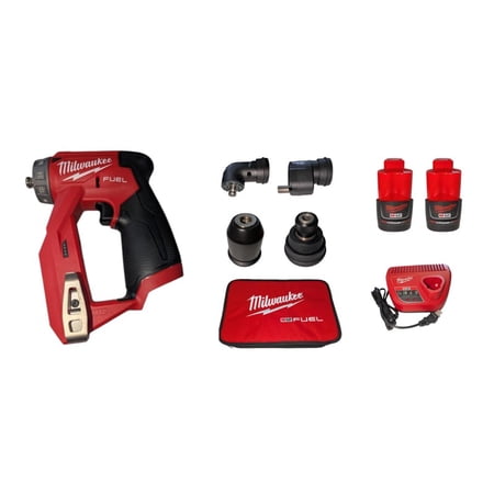 Milwaukee 2505-22 M12 FUEL Installation Drill/Driver Kit – 4-in-1 Modular Design, 300 in-lbs Torque, 16 Position Head, Brushless Motor, Compact Sized Power Tool Kit