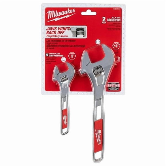 Milwaukee 2-Piece 6  and 10  Adjustable Wrench Set