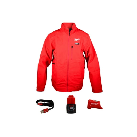 Milwaukee 204R-21L M12 Lithium-Ion Toughshell Red Heated Jacket Kit with Battery & Compact Charger (Large)