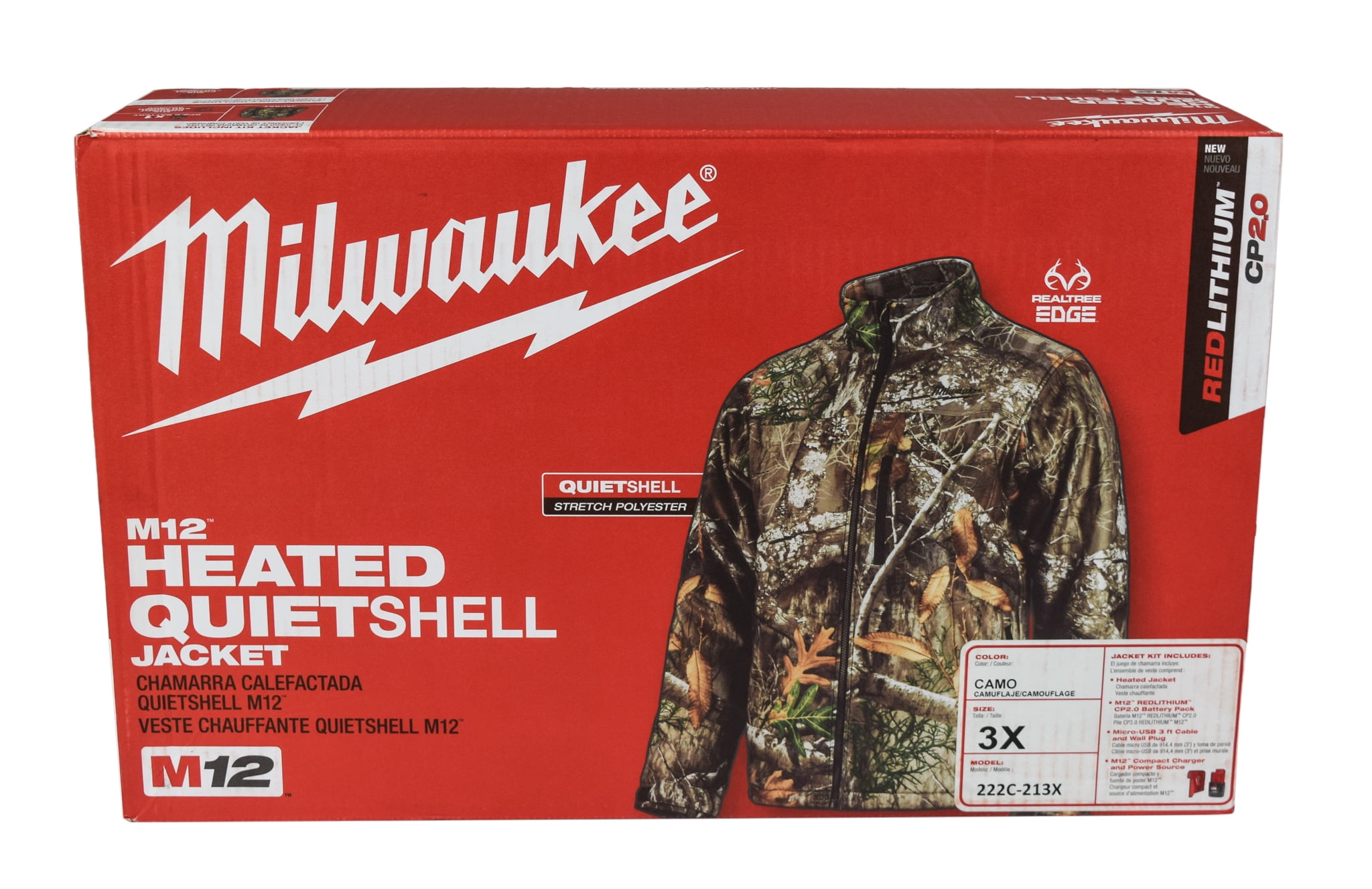 Milwaukee heated jacket camo 3xl hot sale