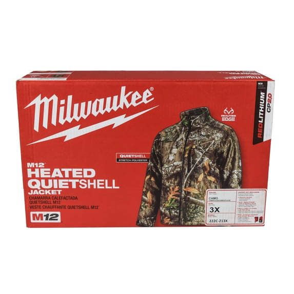 Milwaukee 222C-213X M12 Heated QuietShell Jacket Kit w/ Battery 3XL/Realtree