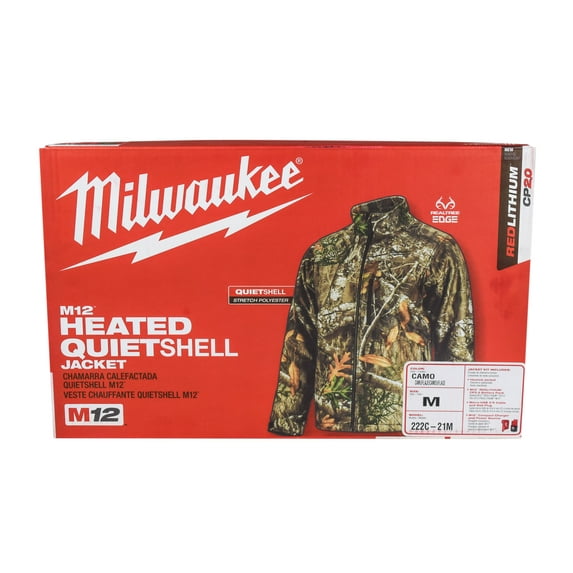 Milwaukee 222C-21M M12 Heated QuietShell Jacket Kit with Battery Medium/Realtree