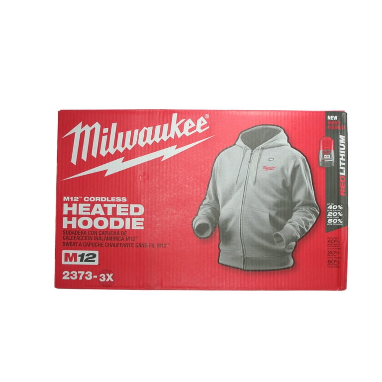 Milwaukee 2373 M12 3XL Cordless Gray Heated Hoodie Kit